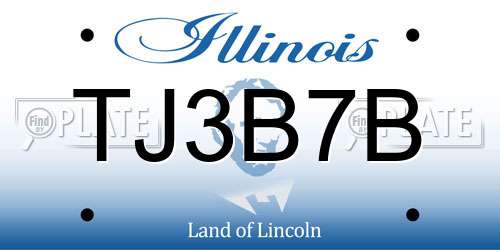 TJ3B7B Illinois License Plate