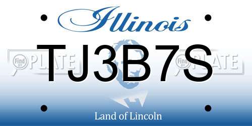 TJ3B7S Illinois License Plate