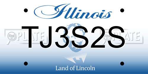 TJ3S2S Illinois License Plate