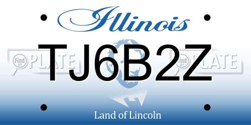 TJ6B2Z Illinois License Plate