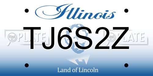 TJ6S2Z Illinois License Plate