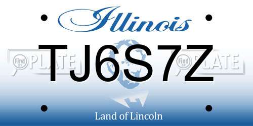 TJ6S7Z Illinois License Plate