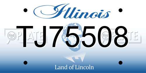 TJ75508 Illinois License Plate