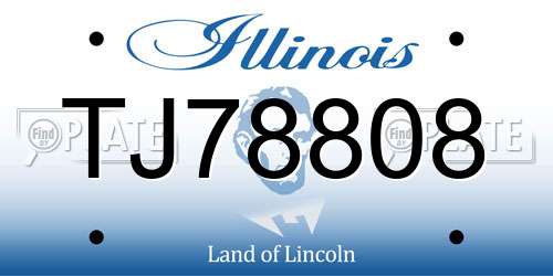 TJ78808 Illinois License Plate
