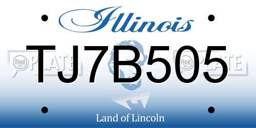 TJ7B505 Illinois License Plate