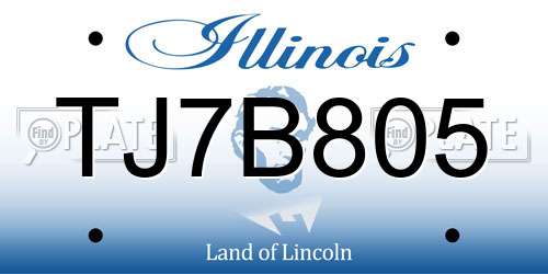 TJ7B805 Illinois License Plate
