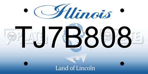 TJ7B808 Illinois License Plate