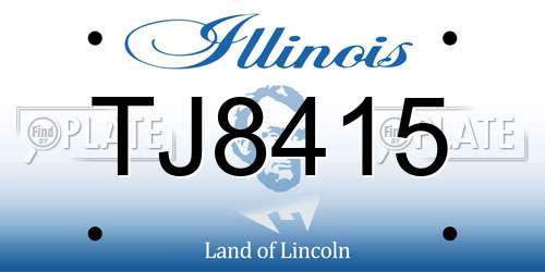 TJ8415 Illinois License Plate