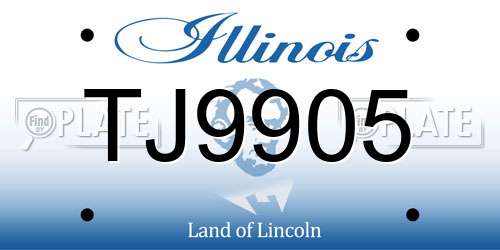 TJ9905 Illinois License Plate