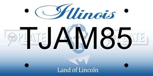 TJAM85 Illinois License Plate
