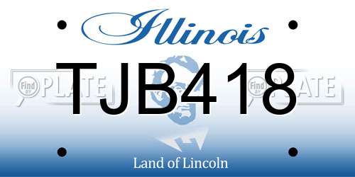 TJB418 Illinois License Plate