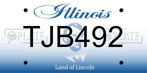 TJB492 Illinois License Plate
