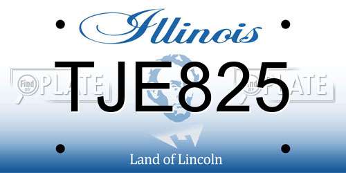 TJE825 Illinois License Plate