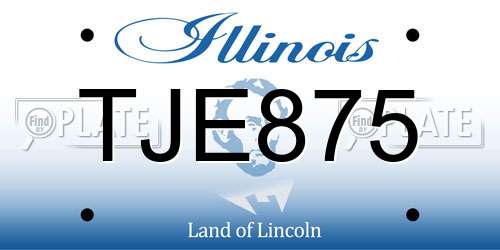 TJE875 Illinois License Plate