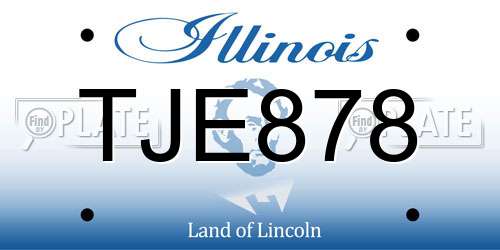 TJE878 Illinois License Plate