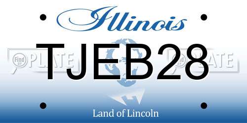 TJEB28 Illinois License Plate