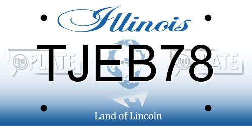 TJEB78 Illinois License Plate