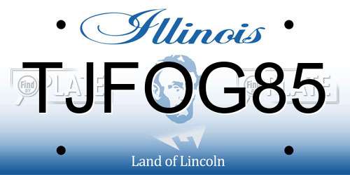 TJFOG85 Illinois License Plate