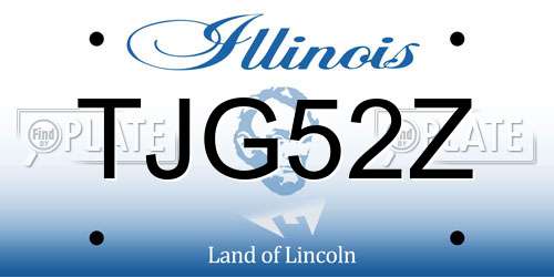 TJG52Z Illinois License Plate
