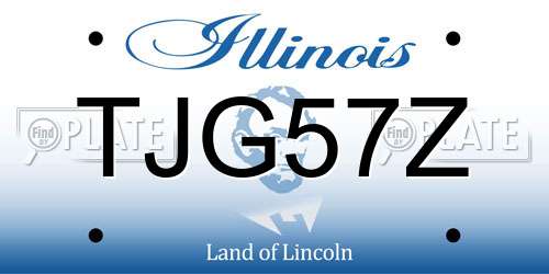 TJG57Z Illinois License Plate