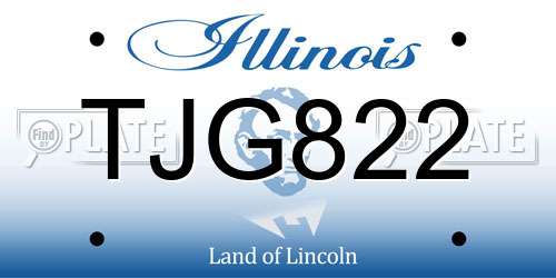TJG822 Illinois License Plate