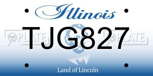 TJG827 Illinois License Plate