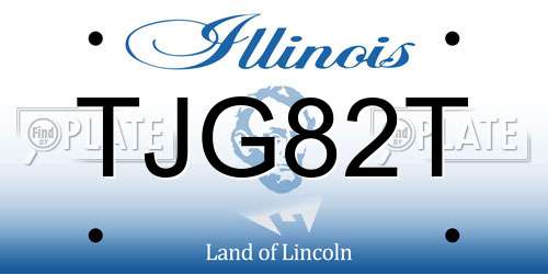 TJG82T Illinois License Plate