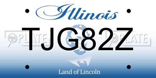 TJG82Z Illinois License Plate