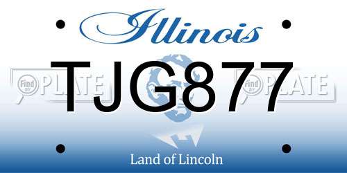 TJG877 Illinois License Plate
