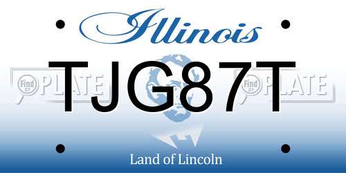 TJG87T Illinois License Plate