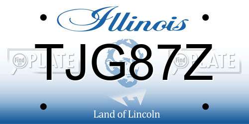 TJG87Z Illinois License Plate