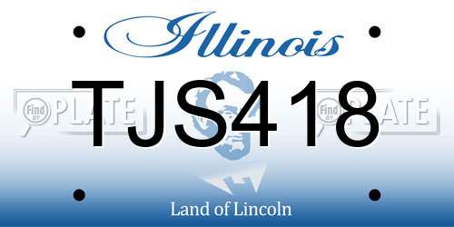 TJS418 Illinois License Plate
