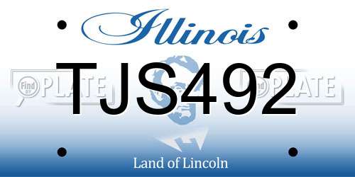 TJS492 Illinois License Plate