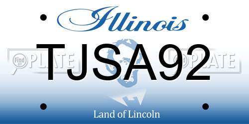 TJSA92 Illinois License Plate
