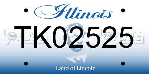 TK02525 Illinois License Plate