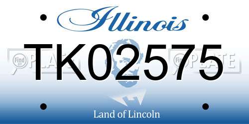 TK02575 Illinois License Plate