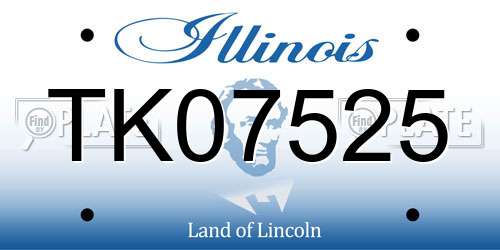 TK07525 Illinois License Plate