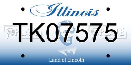 TK07575 Illinois License Plate