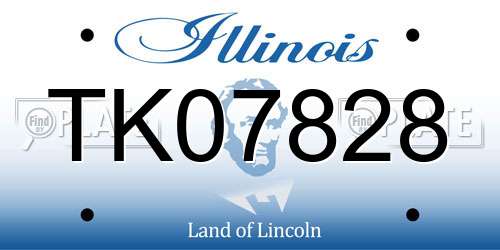 TK07828 Illinois License Plate