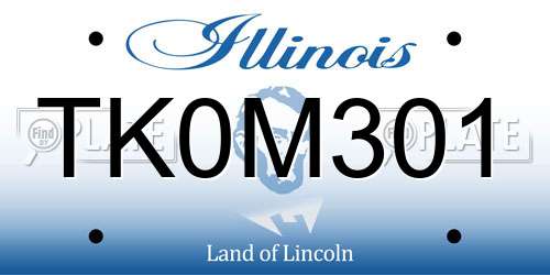 TK0M301 Illinois License Plate