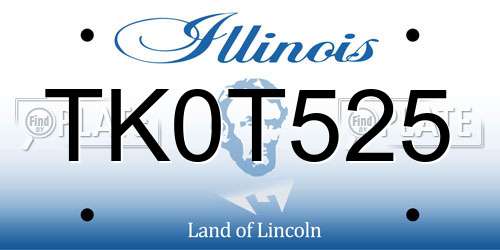 TK0T525 Illinois License Plate