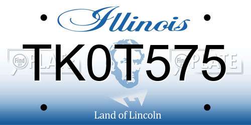 TK0T575 Illinois License Plate