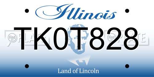 TK0T828 Illinois License Plate