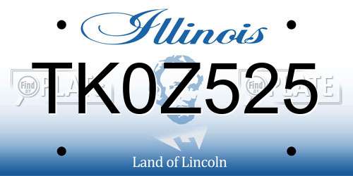 TK0Z525 Illinois License Plate