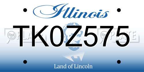 TK0Z575 Illinois License Plate