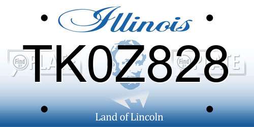 TK0Z828 Illinois License Plate