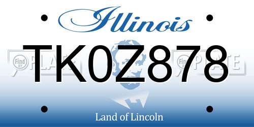 TK0Z878 Illinois License Plate