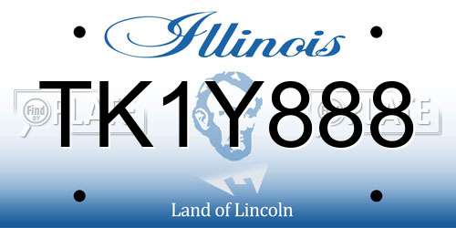 TK1Y888 Illinois License Plate