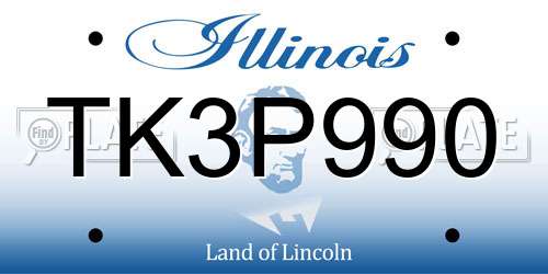 TK3P990 Illinois License Plate
