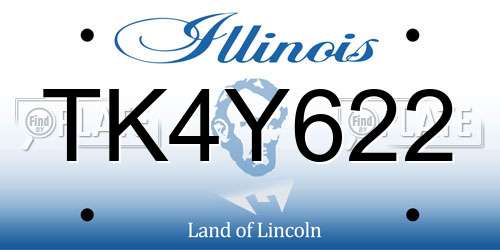 TK4Y622 Illinois License Plate